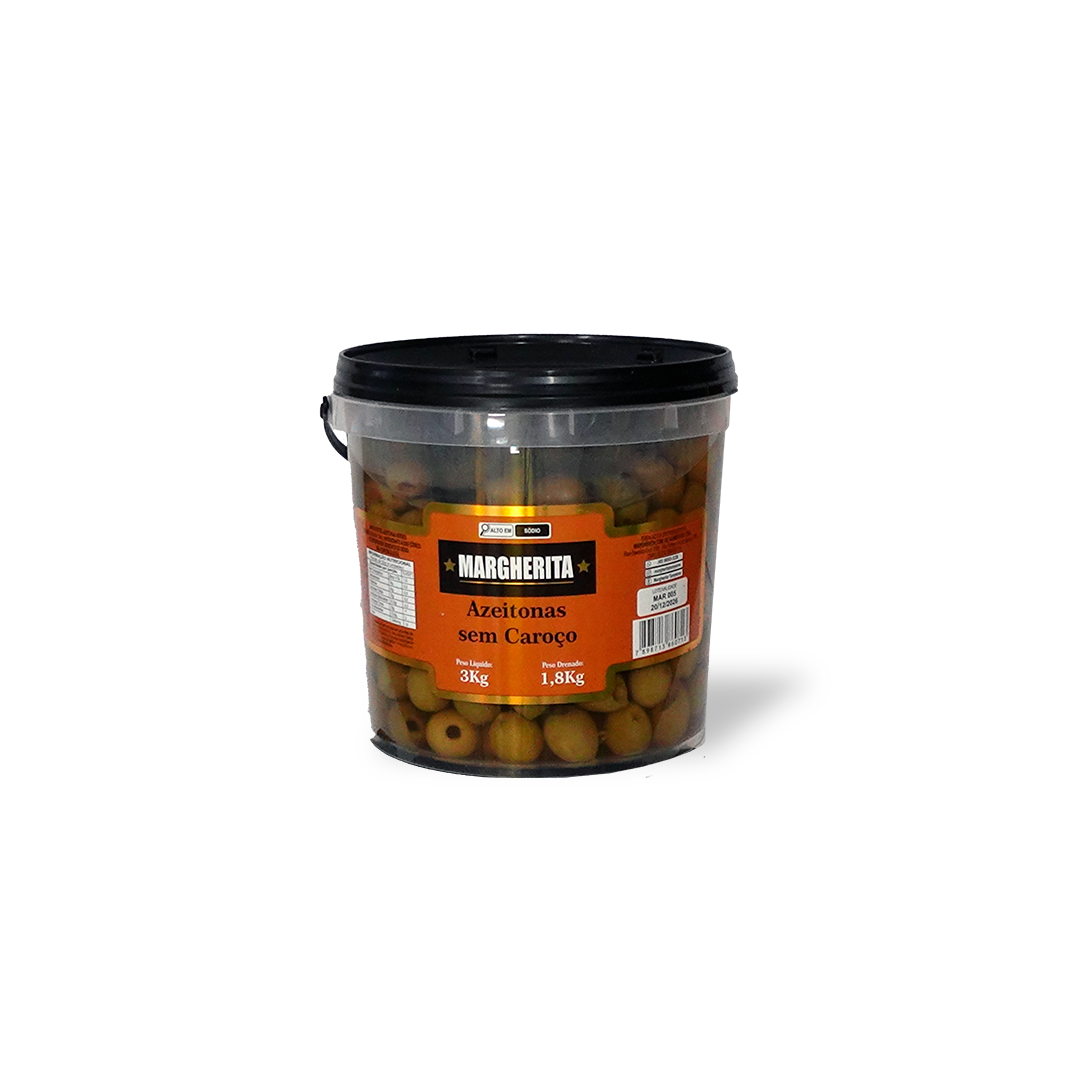 Azeitonas sem Caroço Margherita 1,8 Kg Drenado