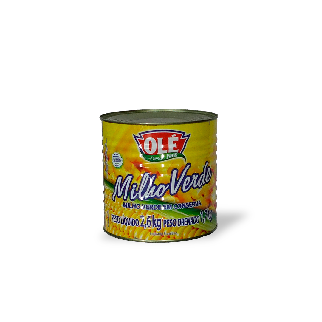Lata Milho Verde em Conserva Olé 1,7 Kg Drenado
