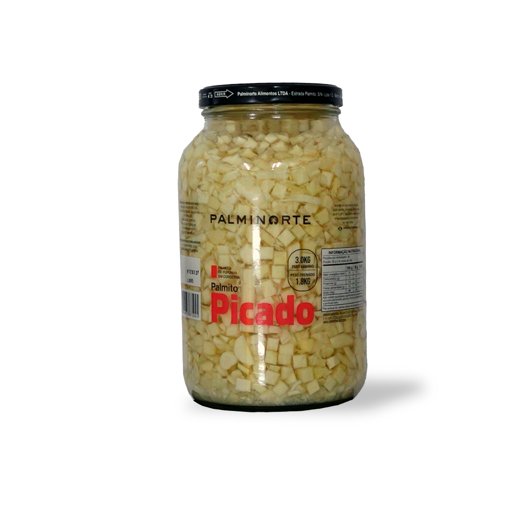 Palmito Picado em Conserva Palminorte 1,8 Kg Drenado