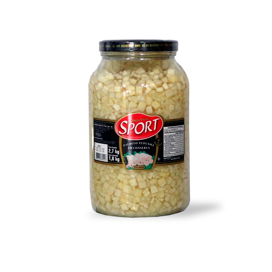 Palmito Pupunha em Conserva Sport 1,8 Kg Drenado