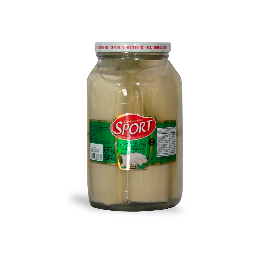 Palmito Juçara Hibrido em Conserva Sport 1,8 Kg Drenado