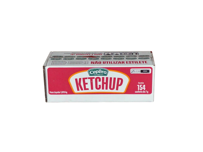 Sachês Ketchup Cepera caixa com 140 unidades